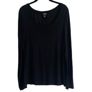 Eileen Fisher Round Neck Rayon Long Sleeve Tunic Top, Size XS